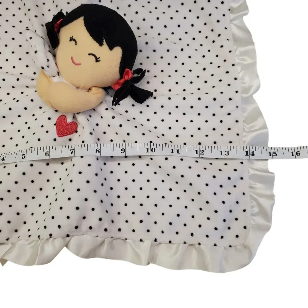 Carters Baby Blanket Lovey Little Girl Dark Hair White Baby Blanket Lovie